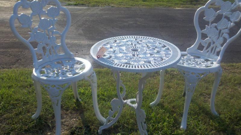 Two bistro sets One aluminum $145   Wrought iron set $250.jpg